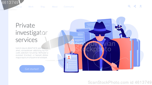 Image of Private investigation concept landing page