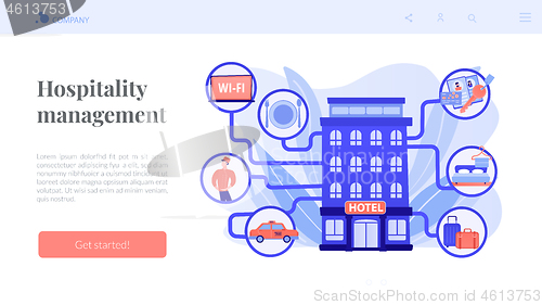 Image of Hospitality management concept landing page