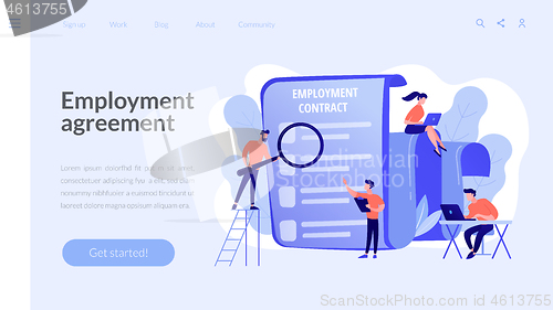 Image of Employment agreement concept landing page