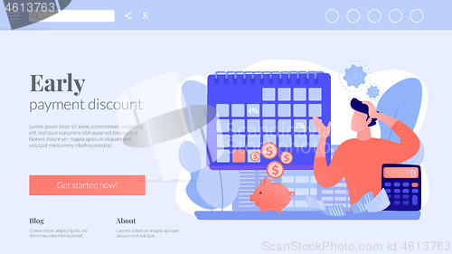 Image of Early payment discount concept landing page