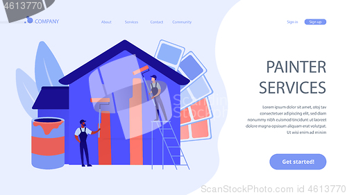 Image of Painter services concept landing page