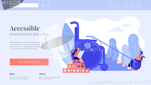 Image of Accessible environment designing concept landing page