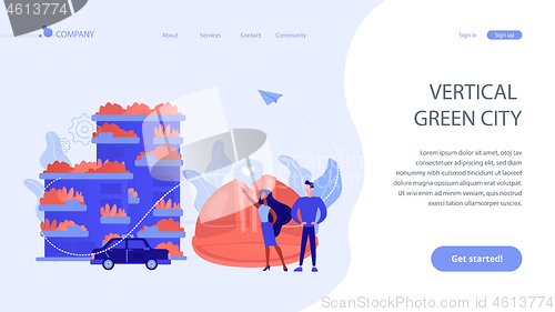 Image of Vertical green city concept landing page.