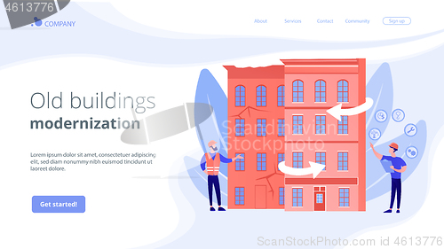 Image of Old buildings modernization concept landing page