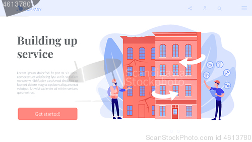 Image of Old buildings modernization concept landing page