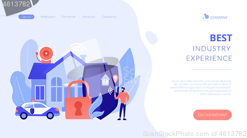 Image of Security systems design concept landing page