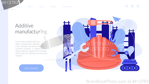 Image of Robotics construction concept landing page.