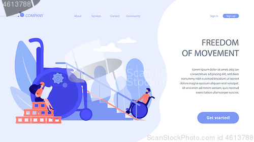 Image of Accessible environment designing concept landing page