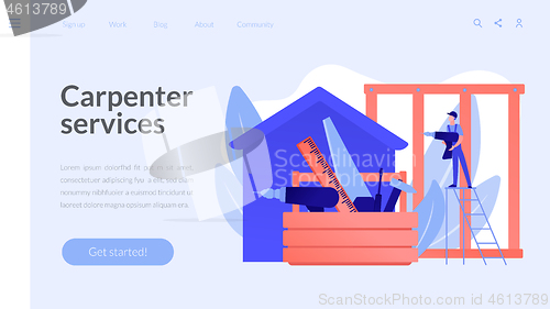 Image of Carpenter services concept landing page