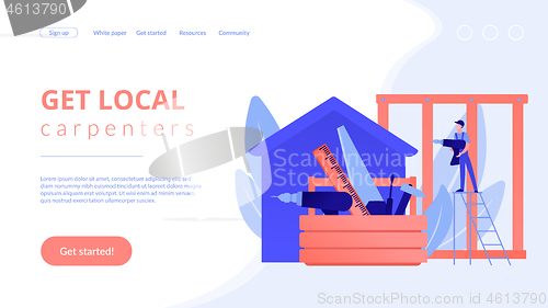 Image of Carpenter services concept landing page