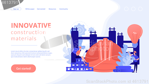 Image of Innovative construction materials concept landing page.