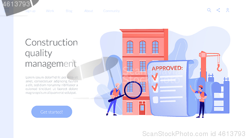 Image of Construction quality control concept landing page