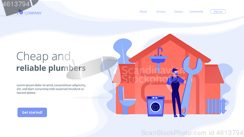 Image of Plumber services concept landing page