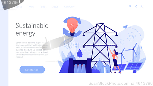 Image of Sustainable energy concept landing page.