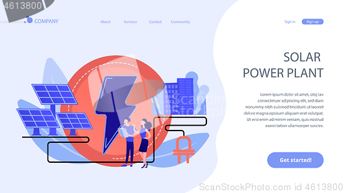 Image of Solar energy concept landing page.