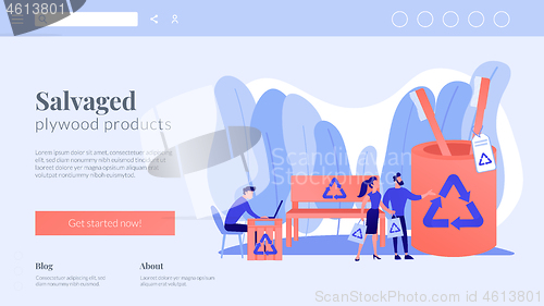 Image of Waste free wood products concept landing page