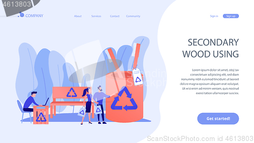 Image of Waste free wood products concept landing page