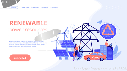 Image of Renewable energy concept landing page.