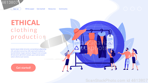 Image of Sustainable fashion concept landing page