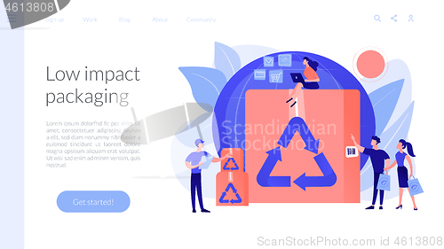 Image of Low impact packaging concept landing page