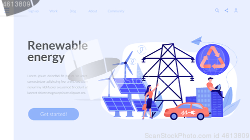 Image of Renewable energy concept landing page.