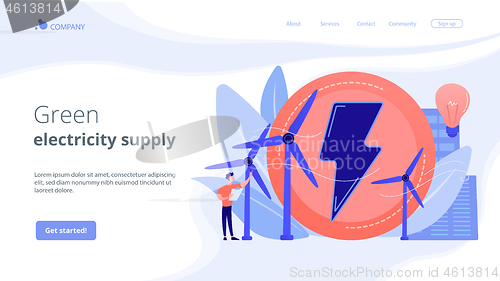 Image of Wind power concept landing page.