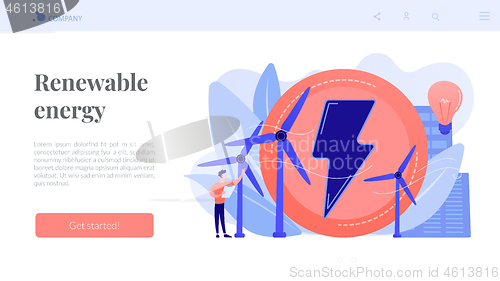 Image of Wind power concept landing page.