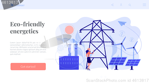 Image of Alternative energy concept landing page.