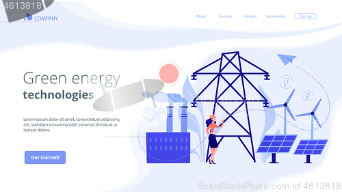 Image of Alternative energy concept landing page.