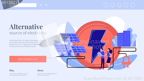 Image of Solar energy concept landing page.