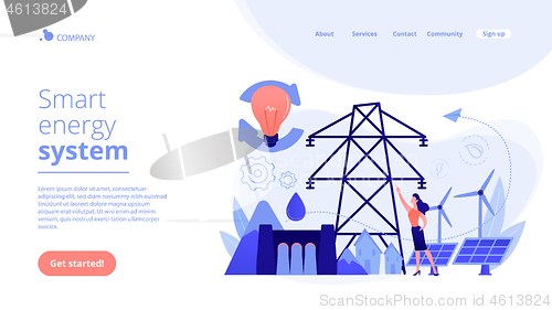 Image of Sustainable energy concept landing page.