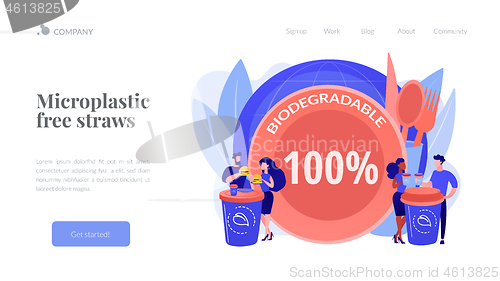 Image of Biodegradable disposable tableware concept landing page