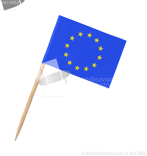 Image of Small paper EU flag on wooden stick