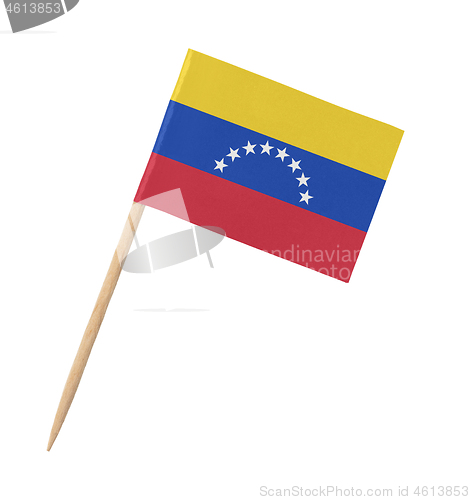 Image of Small paper Venezuelan flag on wooden stick