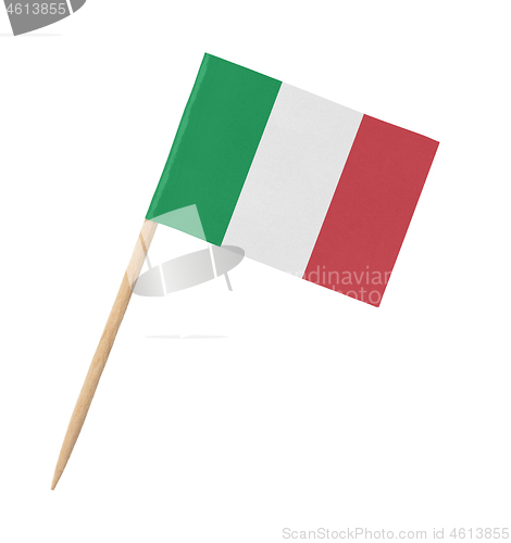 Image of Small paper Italian flag on wooden stick