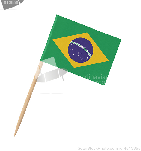 Image of Small paper Brazilian flag on wooden stick