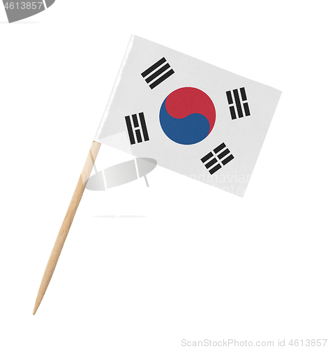 Image of Small paper South Korean flag on wooden stick