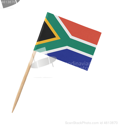 Image of Small paper South African flag on wooden stick