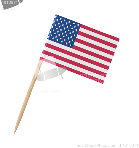 Image of Small paper American flag on wooden stick