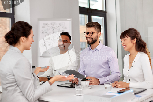 Image of recruiters having job interview with employee