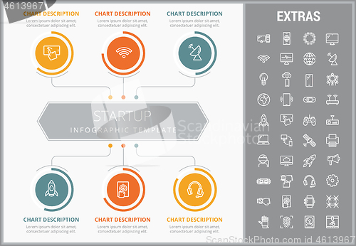 Image of Startup infographic template, elements and icons.