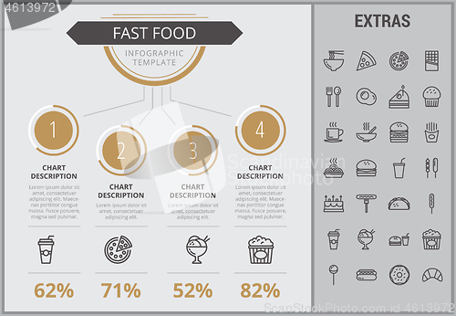 Image of Fast food infographic template and elements.