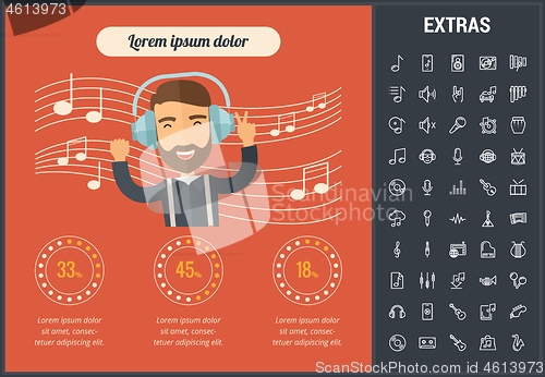 Image of Music infographic template, elements and icons.