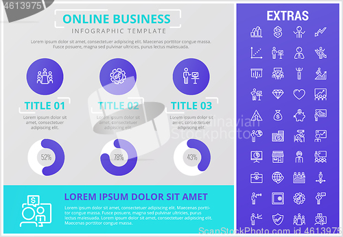 Image of Online business infographic template and elements.