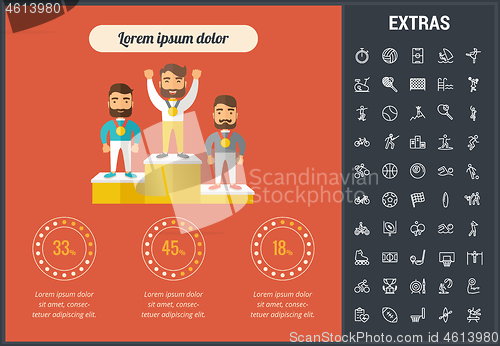 Image of Sports infographic template, elements and icons.