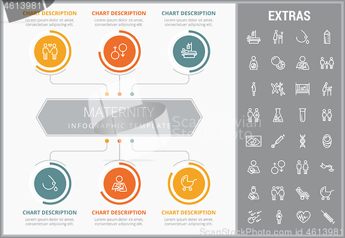 Image of Maternity infographic template, elements and icons