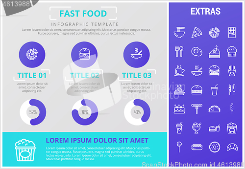 Image of Fast food infographic template and elements.