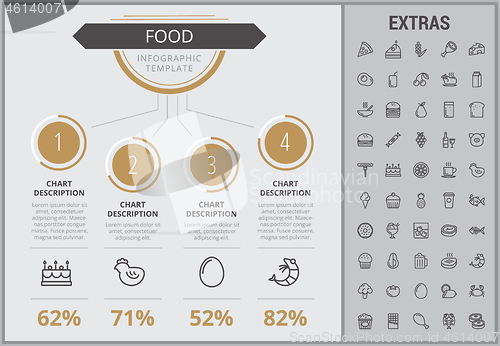 Image of Food infographic template, elements and icons.