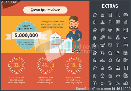 Image of Real estate infographic template, elements, icons.