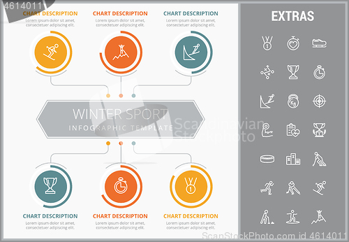 Image of Winter sport infographic template, elements, icons